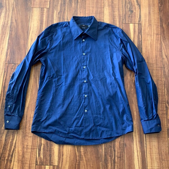 H&M Shirts Hm Navy Blue Dress Shirt Poshmark